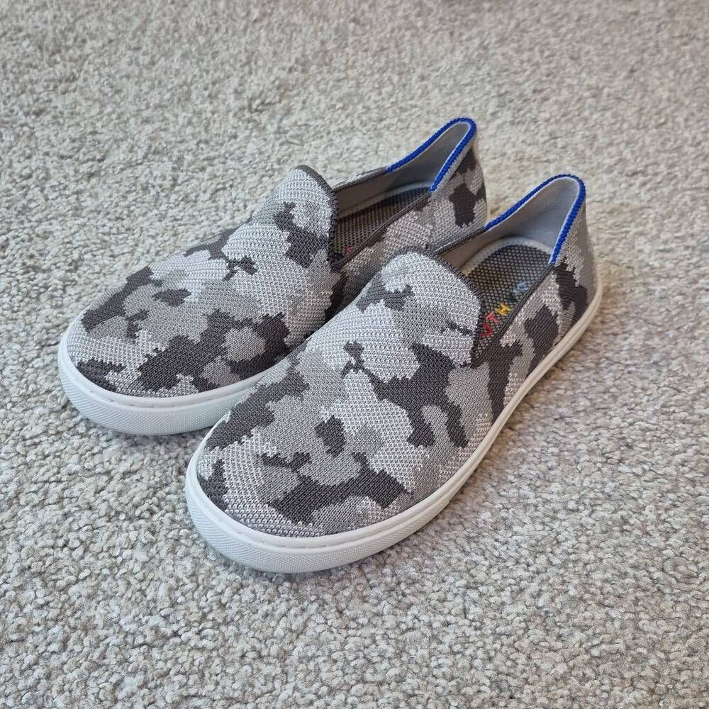 ROTHY’S Slip On Kid Size 3 Loafers Camo Gray Sneaker Shoes